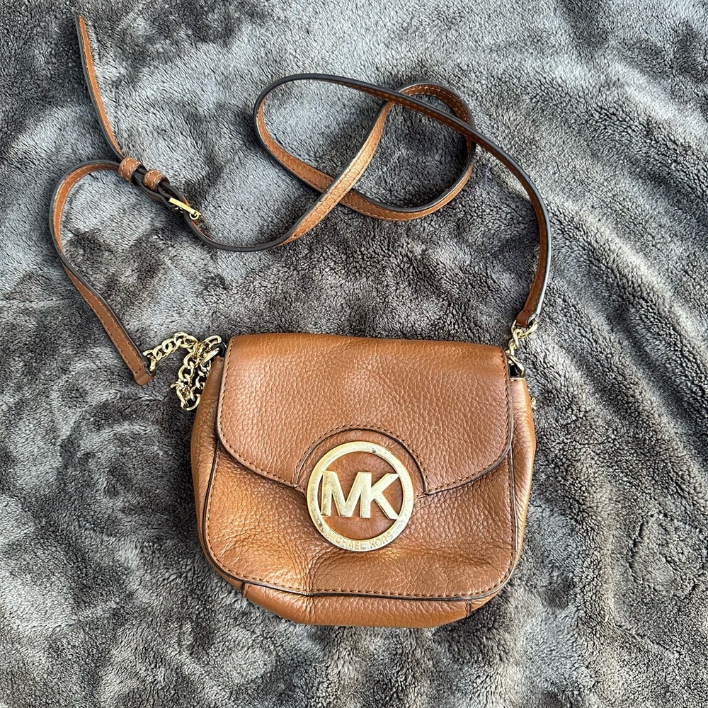 Michael Kors Brown Crossbody Bag with Gold Chain